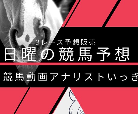 日曜日のメイン2つのレース予想を販売します 馬連5点以内。3連複15点前後で予想します。 イメージ1