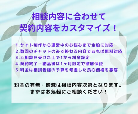 Webサイトに関する悩みや課題解決してみせます Webに関するご相談から制作まで二人三脚で歩みます！ イメージ2