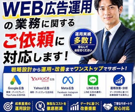 WEB広告運用の業務に関するご依頼に対応します SEM業従事中のため破格でトレンドのSEMを提供可能です。 イメージ1
