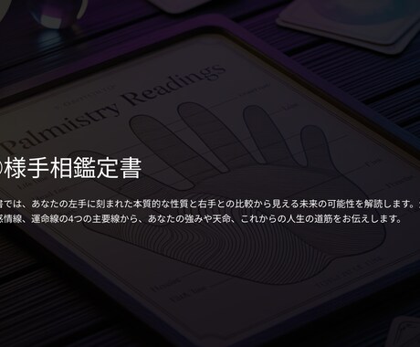あなたの宿命・現在・未来が分かる手相鑑定書作ります もう方向性に迷わない！アドバイス付き鑑定書♪今後１年間の運勢 イメージ2