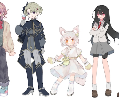 ゲームやTRPGに使える立ち絵描きます ゲームやTRPGに使える立ち絵！ポーズ・服装調整可能です イメージ2