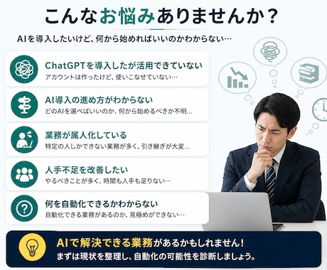AIで削減できる業務を診断します 業務効率化する自動化候補を整理します イメージ2