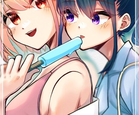 限定　早くお安くイラスト作成します 人物の絡み・デフォルメ・Vtuber イメージ2