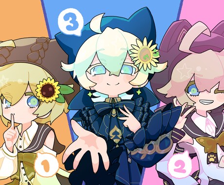 イラスト制作（等身高め）やります キャラクター立ち絵やグッズ制作、MVなどに！ イメージ2