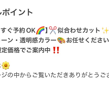 ミニモ掲載文・プロフィール文章を丁寧に作成します 美容師さん向けに分かりやすく文章作成 イメージ2