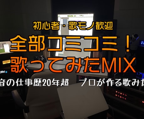 プロの制作環境で歌ってみたMIXします 修正無制限、懐メロ大歓迎！年齢の高い方もお気軽に(^o^) イメージ1