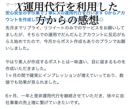 プロが1ヶ月間Ｘの運用代行を行います ０からアカウント作成をして運用を依頼したい方も大歓迎です イメージ2