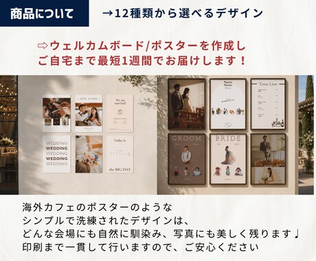 複数枚セット◎結婚式ウェルカムボードをお届けします 【海外カフェ風】6枚まで一律料金！写真映えする受付装飾です イメージ2