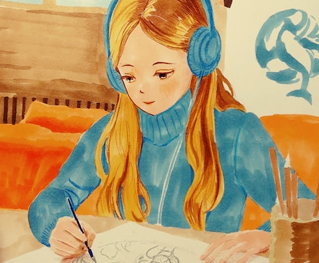 手描きのイラスト描きます 無料サービスあり！ohuhuマーカーで着彩します イメージ1