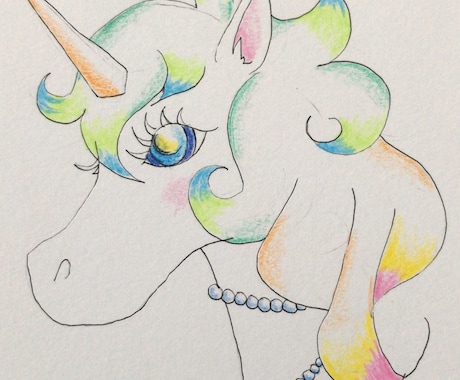 ユニコーンの絵を描きます あなたに合う色を元に絵を描きます。 イメージ1