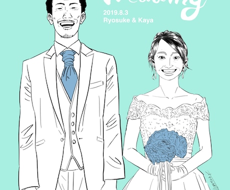 結婚式後も飾りたくなるウェルカムボードを描きます 線画に単色のシンプルな絵柄！リビングや部屋のインテリアにも◎ イメージ2