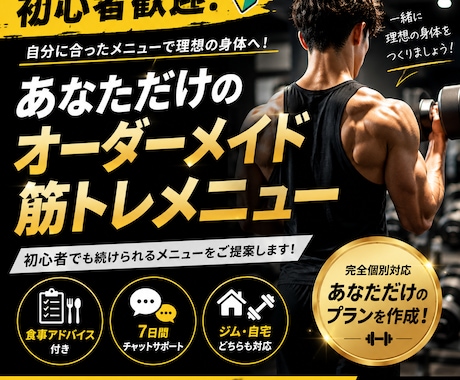 あなただけのオーダーメイド筋トレメニュを作成します イメージ1