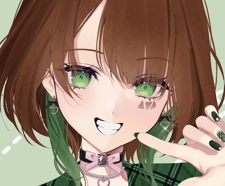 左右見切れ無し！お顔アップイラスト制作いたします ネイル、アクセサリー等小物類のデザイン出来ます！ イメージ1
