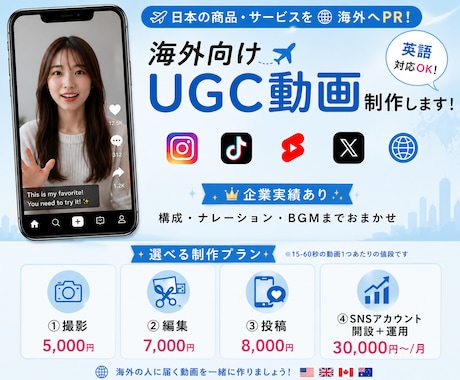 海外向け広告動画を制作します Instagram・TikTok 海外向けにPRします イメージ1