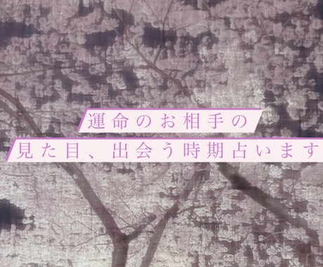 運命の相手を視ます 運命の相手様の見た目や年齢出会う場所などを占います‧✧̣̇‧ イメージ1