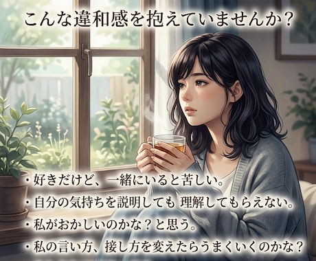 私が悪いの？恋人・夫へのモヤモヤ整理します 1時間チャットでみっちりお話しを聞きます。 イメージ2