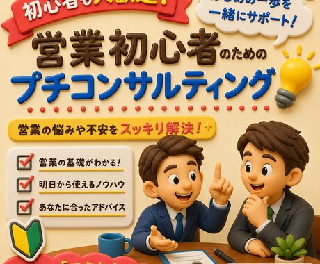 営業初心者向けノウハウををお教えします 営業職として従事する上での考え方やアドバイスや戦略方法 イメージ1