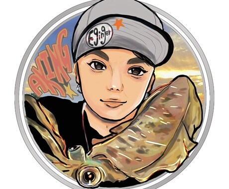 釣り好きな方へ！お任せアイコン描きます InstagramやTwitter用の似顔絵アイコンを作成！ イメージ1