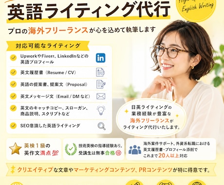 英語のライティング代行いたします イメージ1