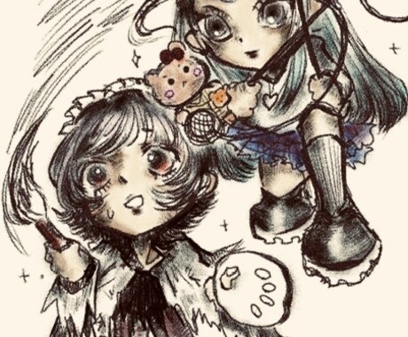 あなたのオリジナルキャラクターをデフォルメします イメージだけでもOK！キャラの魅力を手描き風イラストで！ イメージ2