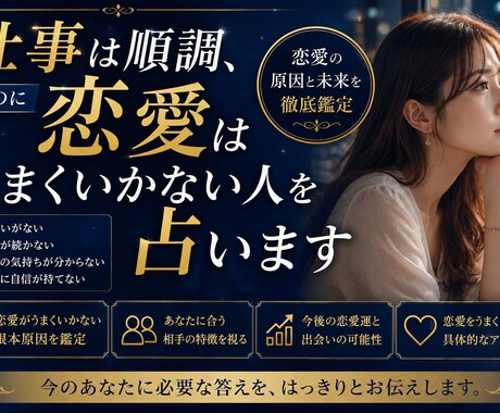 仕事は順調なのに恋愛はうまくいかない人を占います なぜ仕事は順調なのに恋愛だけ空回りするのか視ます イメージ1