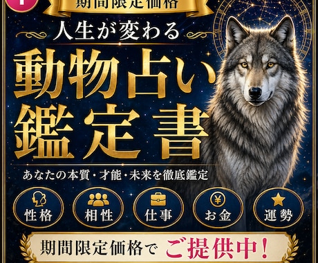 人生が変わる動物占い鑑定書作ります 当たるだけじゃない“使える鑑定”です イメージ1