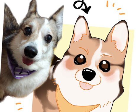 ポップなのに似てる！ペットのイラストお描きします あなたのペットのお写真を参考にイラストをお描きします！ イメージ2
