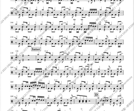 市販にない曲もOK！あなたのドラム譜面を作ます 市販スコアがない曲もお任せ！あなた専用の楽譜をオーダー作成 イメージ1
