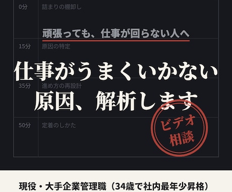 仕事がうまくいかない原因、解析します うまくいかない原因は、進め方にあります イメージ1
