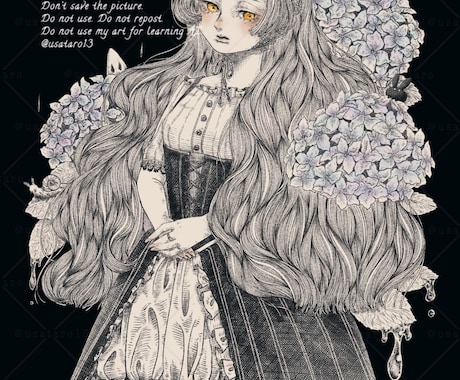 イラスト（ペン画 繊細なペン画のイラストを制作します 雰囲気のある目を引くペン画を