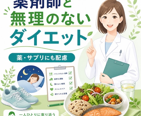 薬剤師が無理のないダイエットを一緒に考えます 薬・サプリにも配慮し、続けやすい習慣を整理 イメージ1