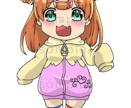 ミニキャラ・アイコンイラスト描きます 女性キャラのぷにっとしたイラストを作成します イメージ1