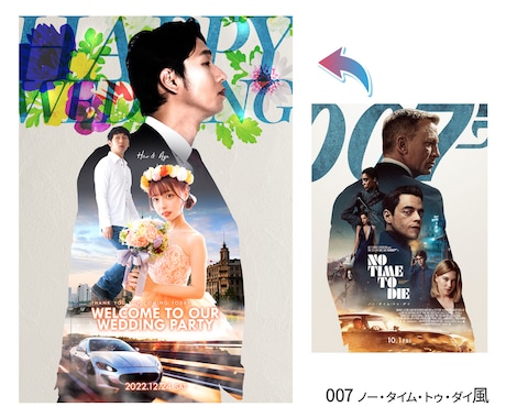 映画ポスター風なウェルカムボード作成致します イベント、記念に好きなポスター風に合成いたします。 イメージ2