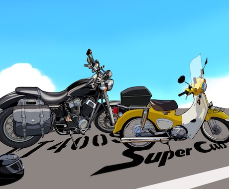 バイク・車のリアルなイラストを描きます 写真を元に、実写に近い配色でイラストを描いていきます。 イメージ2