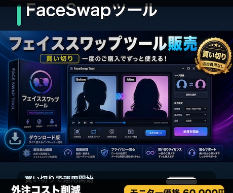 フェイススワップツールを構築します 自分で画像・動画を加工できるツールを納品 イメージ1