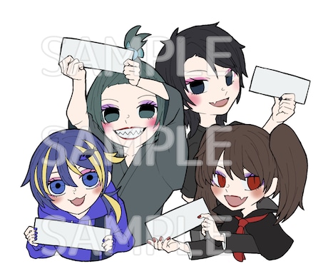 デフォルメイラスト(１枚絵)制作します アイコンやSNSなど様々に使用できる絵を制作します イメージ1