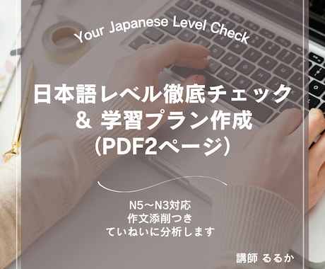 日本語レベルチェック＆学習プラン作成します あなたの日本語力を分析し、最適プランを丁寧に作成します イメージ1