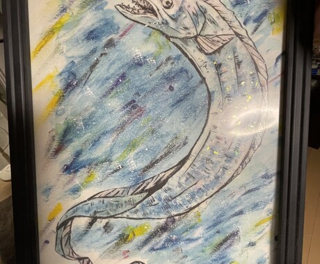 書いて欲しい魚を言ってください。魚の絵を描きます 魚拓の色つきバージョンだと思ってください。アナログです イメージ1