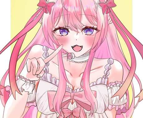 SNS向けのキラキラアイコンを描きます 彩度高めな目を惹くイラストです！ イメージ2