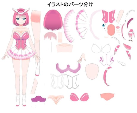 Vtuberキャラデザ・立ち絵イラストを制作します パーツ分けしたLive2D用のイラストを納品 イメージ2