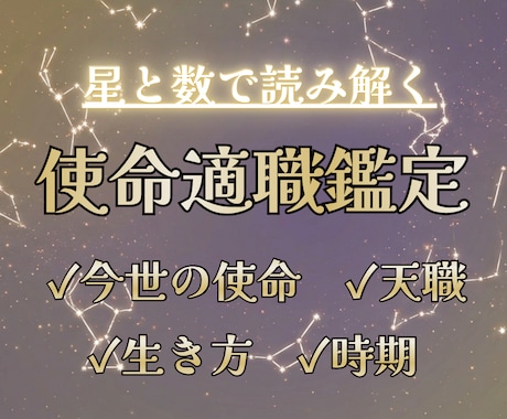 才能・使命・適職。あなたの仕事人生が変わります 事前確認OK。納得するまでやり取りしましょう イメージ1