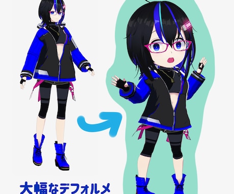 VRoidぎゅっとかわいくデフォルメします 新規製作よりぐっとお手軽＆お財布にもやさしくイメチェン！ イメージ2