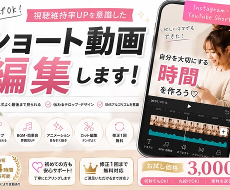 ショート動画を心を込めて編集します Instagram・TikTok・YouTube Short イメージ1
