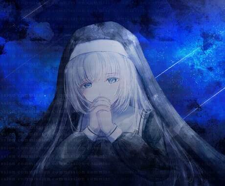 歌ってみたイラストや動画用サムネなど制作します 水彩で可愛く儚い、あなたの青で描きます! イメージ2