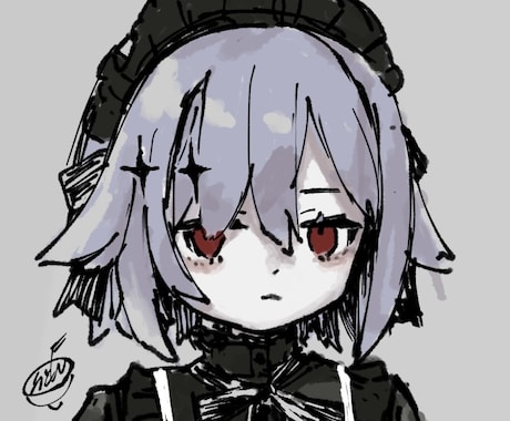 ちょっと暗めの病みかわアイコン描きます ダークでカワイイ世界観をあなたに イメージ1