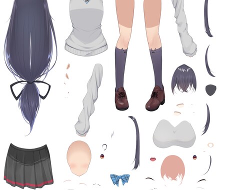 Vtuberキャラクター、イラスト、キャラ描きます Vキャラデザインはパーツ分け込です！ イメージ2