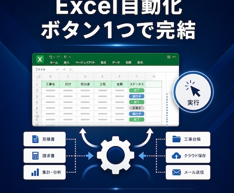 Excel・VBAで業務自動化ツールを作ります 建設・工務店の"毎月の手作業"を丸ごと自動化 イメージ1