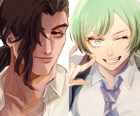 キャラクターイラストの制作いたします ＴＲＰＧや創作の設定などに！等身が高めの綺麗な絵が得意です。 イメージ1