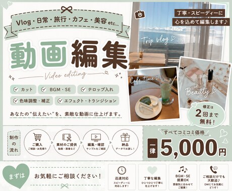 Vlogを編集します 実績作りの最安値！一律料金でお望みの動画を編集します イメージ1