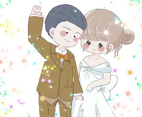 結婚式に使用できるイラストを作成します ウェルカムボード〜2人の大切な思い出作りをお手伝い！〜 イメージ1